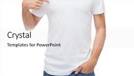  Presentation with design - Presentation with model t - t-shirt design gesture and people background and a white colored foreground
