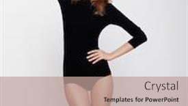  Presentation with tests - Colorful PPT layouts enhanced with model tests of young pretty girl over white background backdrop and a coral colored foreground