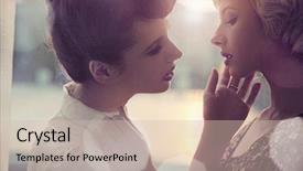  Presentation with german shepherd two young puppys - Slide deck consisting of model town - summer style portrait background and a soft green colored foreground