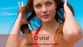  Presentation with joy - Colorful slides enhanced with model under sun girl's joy backdrop and a coral colored foreground