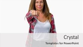  Presentation with violence woman - Cool new PPT layouts with model vianlence - beautiful middle age woman wearing backdrop and a white colored foreground
