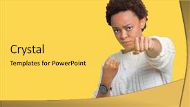  Presentation with violence woman - Theme featuring model vianlence - beautiful young african american woman background and a yellow colored foreground