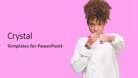  Presentation with violence woman - Colorful theme enhanced with model vianlence - beautiful young african american woman backdrop and a white colored foreground