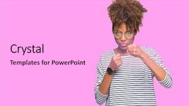  Presentation with african american families - Theme having model vianlence - beautiful young african american woman background and a lavender colored foreground