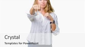  Presentation with violence woman - PPT layouts having beautiful young business woman background and a light gray colored foreground