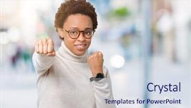  Presentation with colonoscopy african american patient - Cool new PPT layouts with model vianlence - young beautiful african american woman backdrop and a sky blue colored foreground