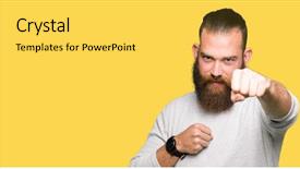  Presentation with young - Cool new PPT layouts with model vianlence - young blond man wearing casual backdrop and a yellow colored foreground