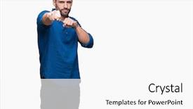  Presentation with few thread bobbin isolated - Amazing presentation theme having model vianlence - young handsome man over isolated backdrop and a white colored foreground