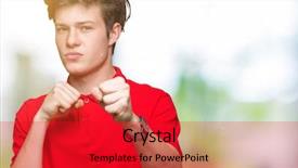  Presentation with few thread bobbin isolated - Colorful presentation enhanced with model vianlence - young handsome man wearing red backdrop and a red colored foreground