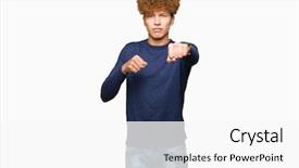  Presentation with afro hair salon - Presentation design with model vianlence - young handsome man with afro background and a white colored foreground