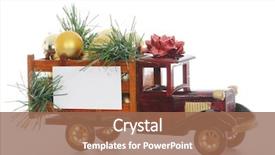  Presentation with vintage christmas - Colorful slide deck enhanced with model vintage truck hauling christmas backdrop and a coral colored foreground