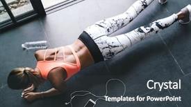  Presentation with sports wear ski goggles - Amazing slide deck having model wearing fashion sports wear backdrop and a dark gray colored foreground