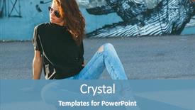  Presentation with wall street - Presentation with model wearing plain black t background and a teal colored foreground