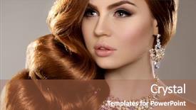  Presentation with waves red - Audience pleasing presentation design consisting of model with long red hair waves curls hairstyle hair salon updo fashion model with shiny hair woman with healthy hair girl with luxurious haircut hair loss girl with hair volume backdrop and a red colored foreground