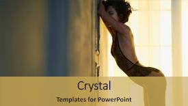  Presentation with sexy - Cool new PPT theme with model with perfect sensual figure backdrop and a yellow colored foreground