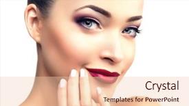  Presentation with nail spa - Beautiful slides featuring model woman in beauty salon backdrop and a lemonade colored foreground