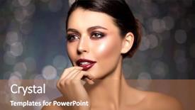  Presentation with beauty salon - Colorful presentation design enhanced with model woman in beauty salon backdrop and a  colored foreground