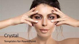  Presentation with nail spa - PPT layouts having model woman in beauty salon background and a  colored foreground