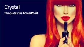  Presentation with beauty makeup - Amazing presentation having model woman with a gun backdrop and a black colored foreground