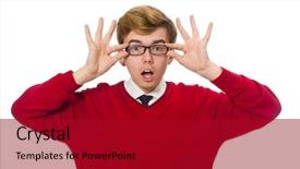  Presentation with nurse student - Beautiful PPT theme featuring modeling eyes googles - student isolated on white backdrop and a  colored foreground