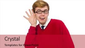  Presentation with student attandance system - Presentation consisting of modeling eyes googles - student isolated on white background and a  colored foreground