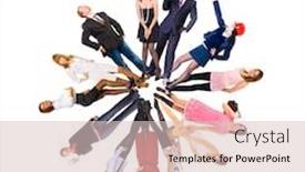  Presentation with corporate diversity - Audience pleasing presentation design consisting of models-diversity-corporate-culture backdrop and a lemonade colored foreground