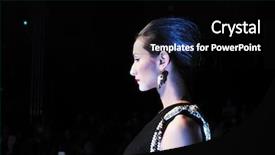  Presentation with fashion show - Audience pleasing presentation theme consisting of models group posing on fashion backdrop and a black colored foreground