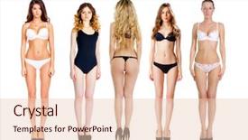  Presentation with black women - Audience pleasing PPT layouts consisting of models in a black bra backdrop and a  colored foreground