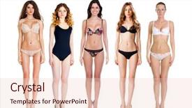  Presentation with black women - Slide deck featuring models in a black bra background and a  colored foreground