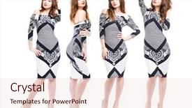  Presentation with women body - Audience pleasing presentation consisting of models in black and white backdrop and a lemonade colored foreground