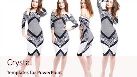  Presentation with women body - PPT theme featuring models in black and white background and a lemonade colored foreground