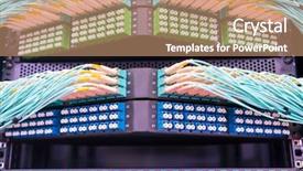  Presentation with optic - Amazing PPT theme having modem - fiber optic cablel connect backdrop and a coral colored foreground