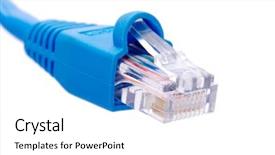  Presentation with connector - Colorful presentation theme enhanced with modem - lan cable and connector backdrop and a white colored foreground