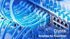 Presentation with cables - Theme having modem - network cables connected to switch background and a teal colored foreground