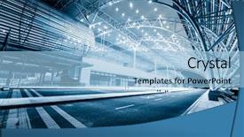  Presentation with china shanghai - Theme enhanced with modenrn railway station at shanghai china background and a light blue colored foreground