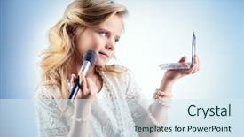  Presentation with kids fashion - PPT theme with moder jewellery - elegant little girl with beautiful background and a sky blue colored foreground