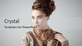  Presentation with luxury - Amazing presentation design having moder jewellery - young brunette lady with luxury backdrop and a  colored foreground