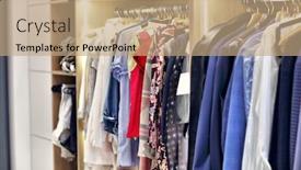  Presentation with closet - Presentation theme having moder walk-in closet background and a coral colored foreground