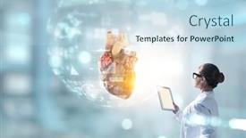  Presentation with cardiology - Slides enhanced with moderm-medicine-cardiology-mixed-media background and a sky blue colored foreground