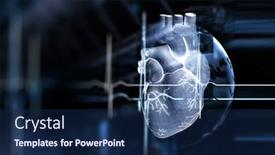  Presentation with cardiology - Audience pleasing PPT theme consisting of moderm-medicine-cardiology-mixed-media backdrop and a navy blue colored foreground