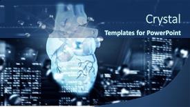  Presentation with cardiology - Audience pleasing presentation theme consisting of moderm-medicine-cardiology-mixed-media backdrop and a ocean colored foreground