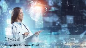  Presentation with cardiology - Slides consisting of moderm-medicine-cardiology-mixed-media background and a light blue colored foreground