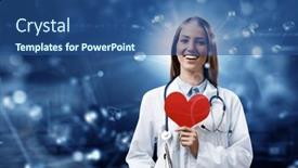  Presentation with cardiology - PPT theme with moderm-medicine-cardiology-mixed-media background and a ocean colored foreground