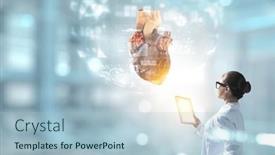  Presentation with cardiology - Presentation theme enhanced with moderm-medicone-cardiology-mixed-media background and a light blue colored foreground