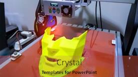  Presentation with modern - Cool new PPT theme with modern-3d-printer-printing-figure backdrop and a red colored foreground