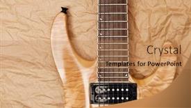  Presentation with electric guitar - Colorful presentation theme enhanced with modern 7 string electric guitar with natural finish backdrop and a coral colored foreground
