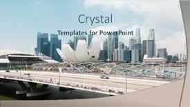  Presentation with singapore - Cool new slide set with modern-abstract-buildings-in-singapore backdrop and a sky blue colored foreground