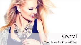 Presentation with girl model - Cool new PPT theme with modern accessories - necklace and bracelet backdrop and a white colored foreground