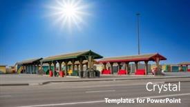  Presentation with bus stop - PPT theme consisting of modern-african-bus-stop background and a  colored foreground