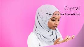  Presentation with woman muslim - Audience pleasing PPT layouts consisting of modern-african-muslim-woman-makes backdrop and a lavender colored foreground